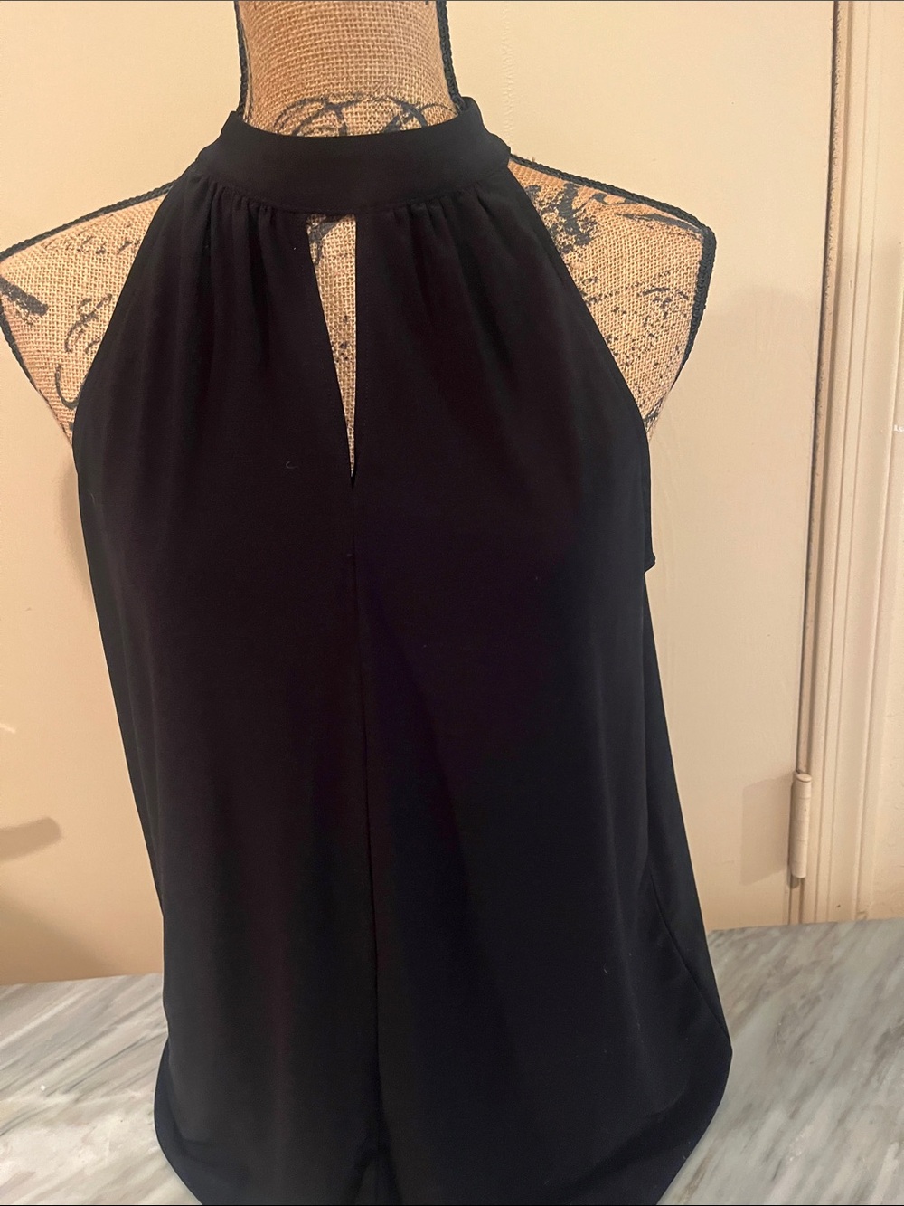 Anne Klein Black Halter Keyhole Camisole